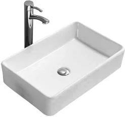 Silla Global Vasque à poser rectangulaire, céramique 61x41x11,5 cm Blanc* Lavabo