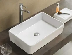 Silla Global Vasque à poser rectangulaire, céramique 61x41x11,5 cm Blanc* Lavabo