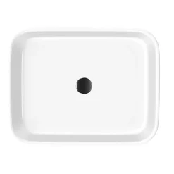 Sanizéo Vasque à poser rectangulaire en céramique blanc brillant L48xl37xProfondeur 13cm - SANIZEO Vesta.