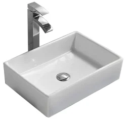 Silla Global Vasque à poser rectangulaire, céramique 47x33x12 cm, Blanc* Lavabo