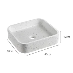 Mob-In Vasque à poser rectangulaire en terrazzo 45x38cm* Vasque À Poser