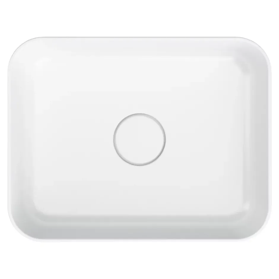 GoodHome Vasque à poser rectangulaire en résine blanc Tekapo