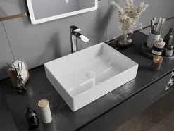 Silla Global Vasque à poser rectangulaire, céramique 51x37x11 cm Blanc* Lavabo