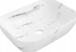 Silla Global Vasque à poser rectangulaire, céramique 45,5x32,5x13,5 cm Blanc