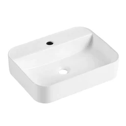 Homesight Vasque à poser rectangulaire céramique blanc Kalvin