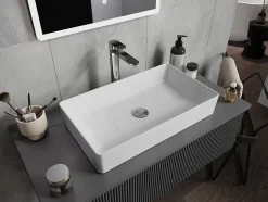 Silla Global Vasque à poser rectangulaire, céramique 62x35,5x11,5 cm Blanc* Lavabo