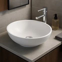 Ambra Vasque à poser ronde 38 cm en Solid surface - Coppa