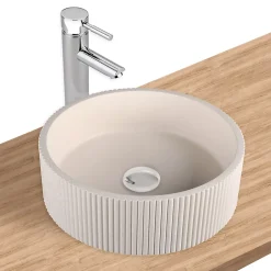 Homesight Vasque à poser ronde béton beige Ø37 x H.12 cm Balte