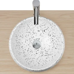 Homesight Vasque à poser ronde coloris Terrazzo Ø40 x H.15 cm