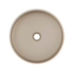 GoodHome Vasque à poser ronde céramique beige mat Samal* Vasque À Poser