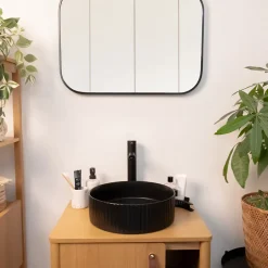 Homesight Vasque à poser ronde céramique noir mat Ø36 x H.12 cm Linea