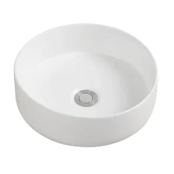 Homesight Vasque à poser ronde céramique blanc mat Ø36 x H.12 cm Romeo* Vasque À Poser