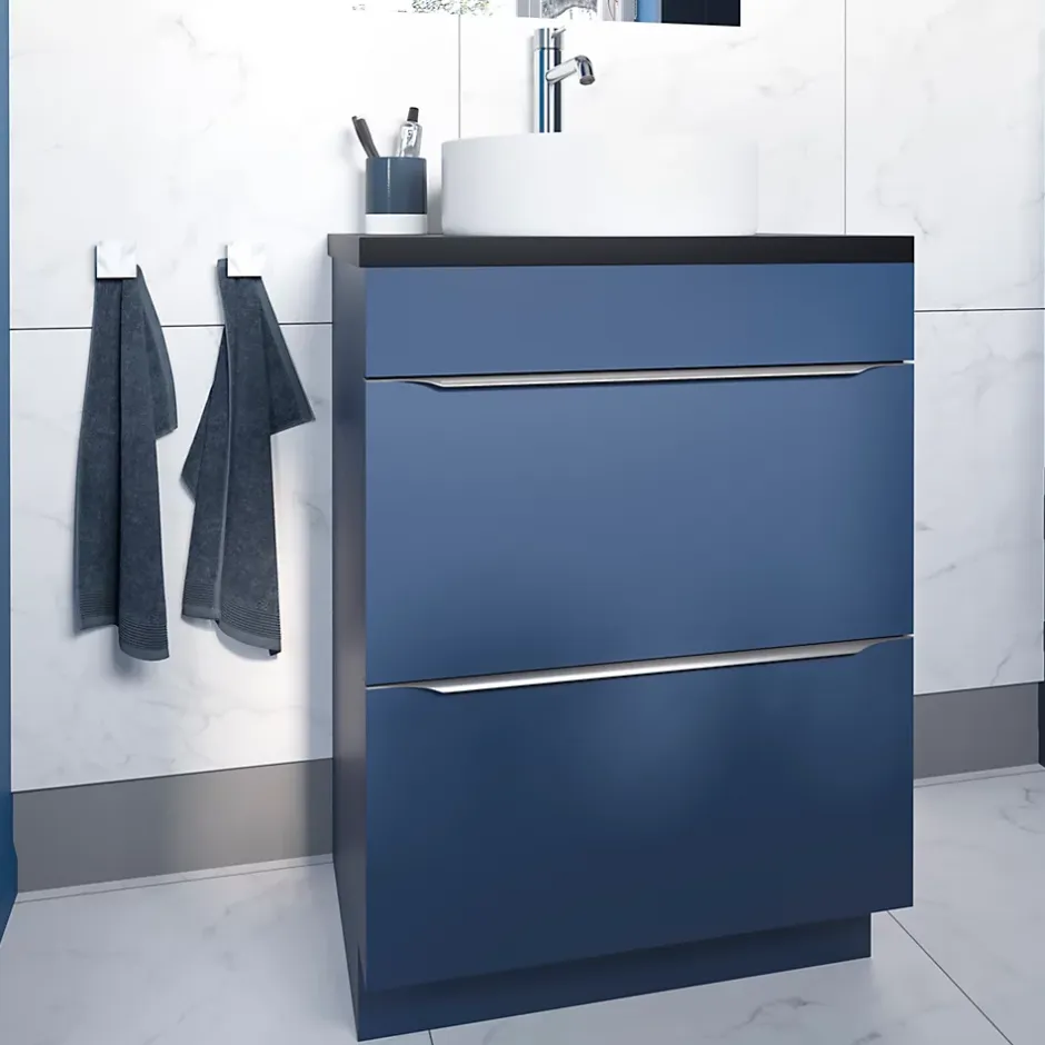 GoodHome Vasque à poser ronde céramique blanc mat Samal* Vasque À Poser