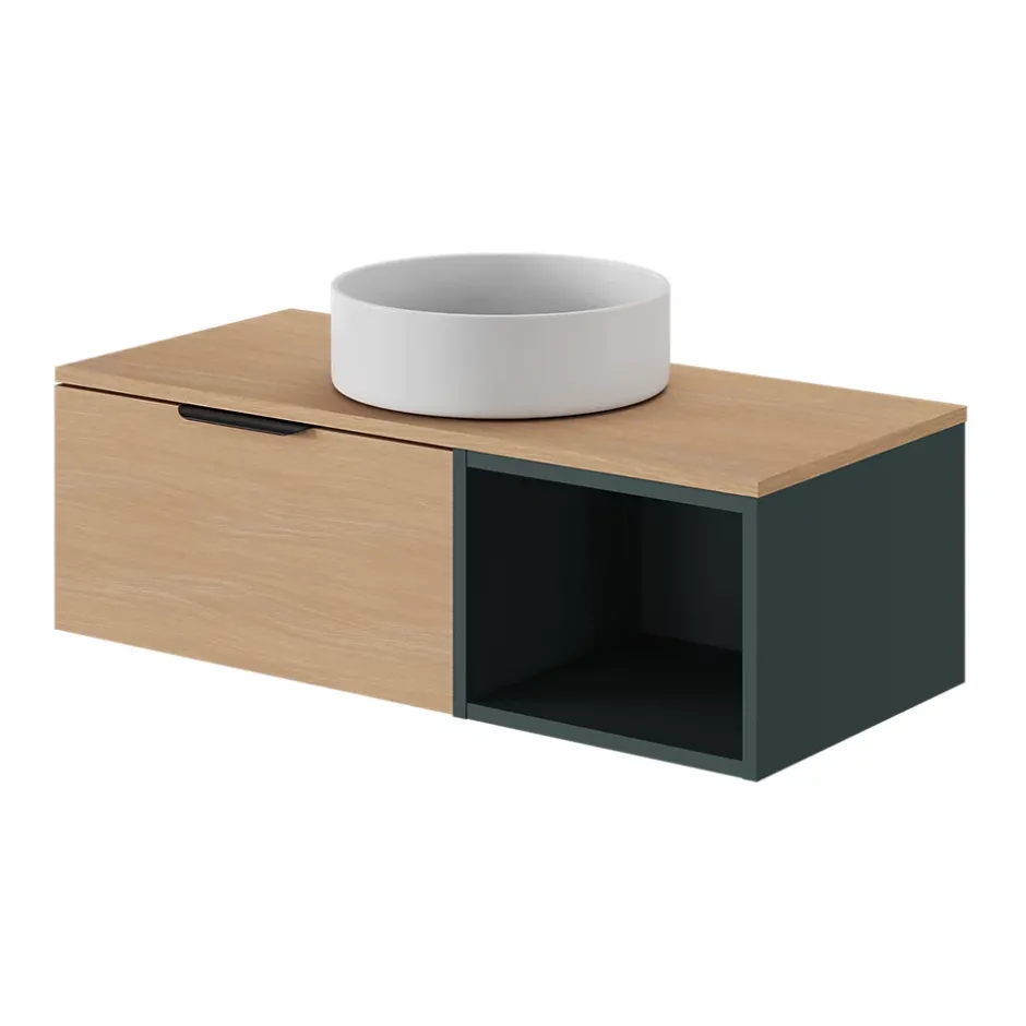 GoodHome Vasque à poser ronde céramique blanc mat Samal* Vasque À Poser