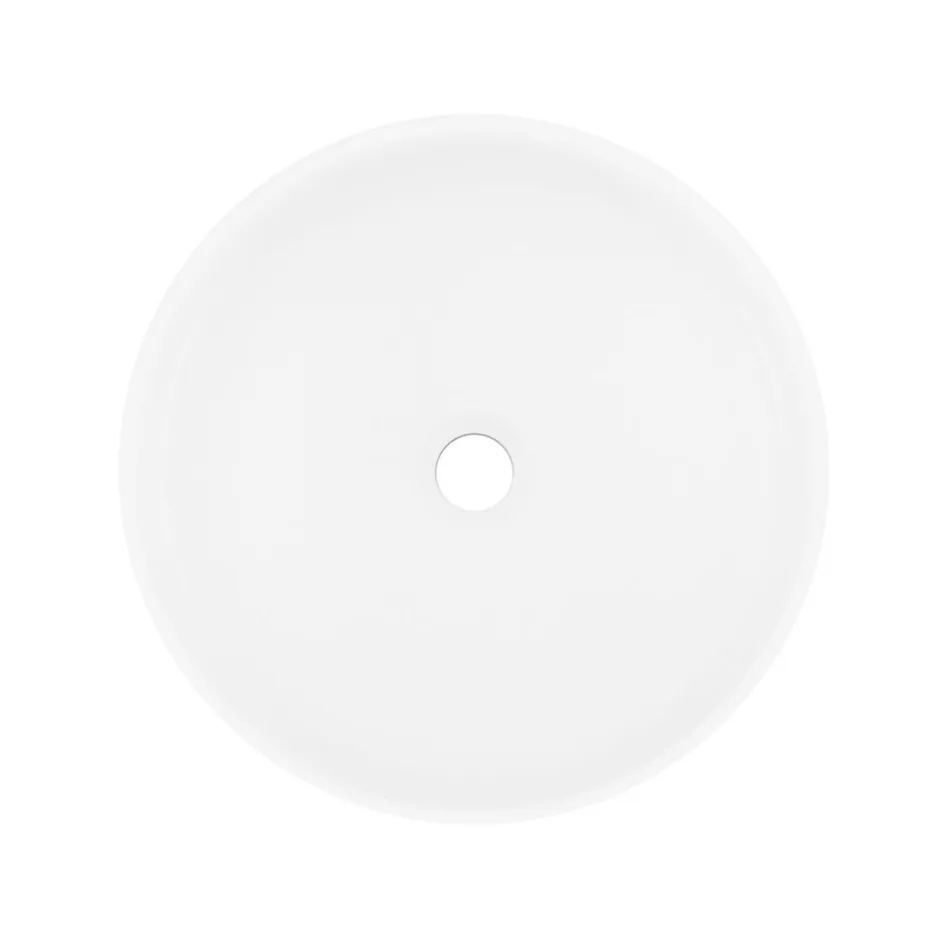 GoodHome Vasque à poser ronde céramique blanc mat Samal* Vasque À Poser