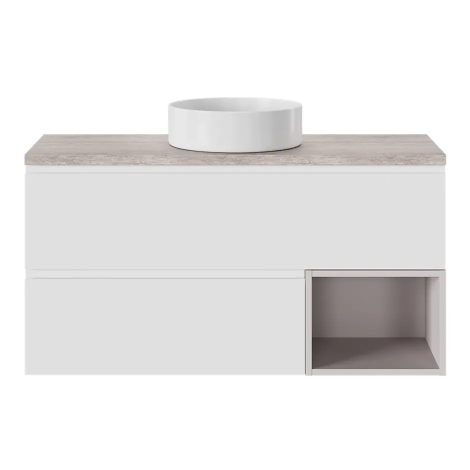 GoodHome Vasque à poser ronde céramique blanc mat Samal* Vasque À Poser