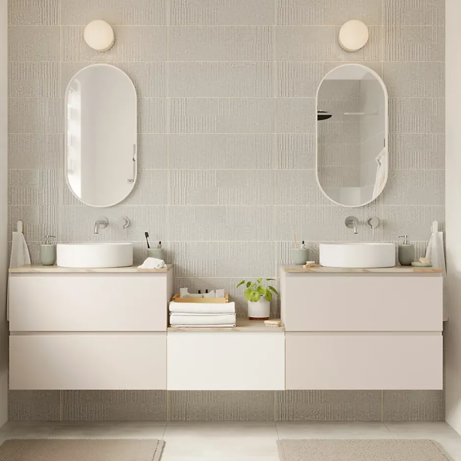 GoodHome Vasque à poser ronde céramique blanc mat Samal* Vasque À Poser