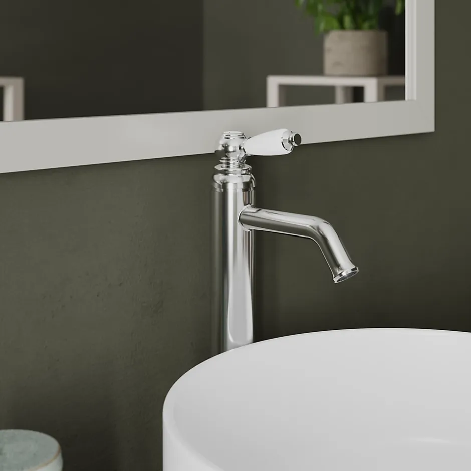 GoodHome Vasque à poser ronde céramique blanc mat Samal* Vasque À Poser