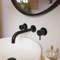 GoodHome Vasque à poser ronde céramique blanc mat Samal* Vasque À Poser