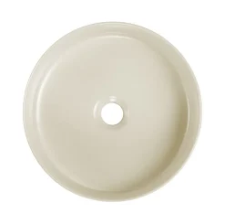 Homesight Vasque à poser ronde céramique beige Ø36 x H.12 cm Romeo* Vasque À Poser