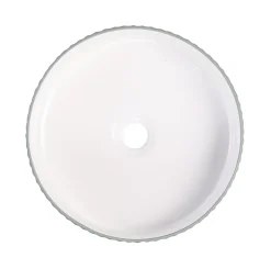 Homesight Vasque à poser ronde céramique vert sauge mat et brillant Ø36 x H.12 cm Linea* Vasque À Poser