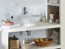 GoodHome Vasque à poser ronde céramique blanche Nura