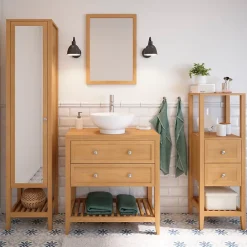 GoodHome Vasque à poser ronde céramique blanche Nura