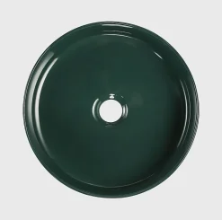Homesight Vasque à poser ronde céramique vert sapin brillant Ø36 x H.12 cm Romeo* Vasque À Poser
