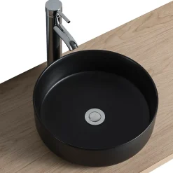 Homesight Vasque à poser ronde céramique noir mat Ø36 x H.12 cm Romeo* Vasque À Poser