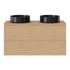 GoodHome Vasque à poser ronde céramique noir mat Samal