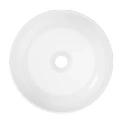 GoodHome Vasque à poser ronde céramique blanc brillant Cavally