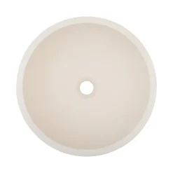 Homesight Vasque à poser ronde céramique beige Ø36 x H.14,5 cm Emmy