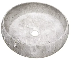 Ondee Vasque à poser ronde en céramique effet marbre gris Sora* Vasque À Poser