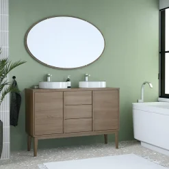 Homesight Vasque à poser ronde en céramique blanc et noir Kala* Vasque À Poser