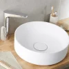 GoodHome Vasque à poser ronde en résine blanche Ø38 x H.12 cm Apanas* Vasque À Poser
