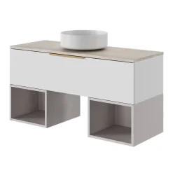 GoodHome Vasque à poser ronde en résine blanche Ø38 x H.12 cm Apanas* Vasque À Poser