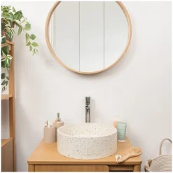 Mob-In Vasque à poser ronde en terrazzo 36cm* Vasque À Poser