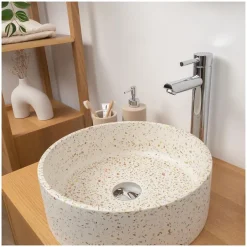 Mob-In Vasque à poser ronde en terrazzo 36cm* Vasque À Poser