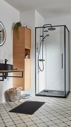 GoodHome Vasque à poser résine Allos Noir
