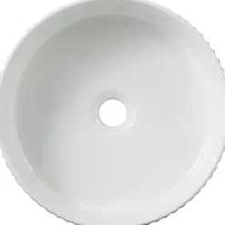 Planète Bain Vasque à poser striée Ania 36cm blanche