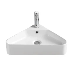 Mob-In Vasque à suspendre d'angle en céramique blanche 42,5cm