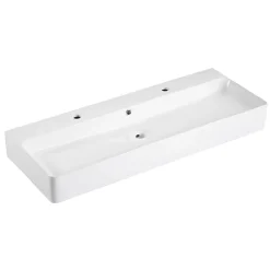 Homesight Vasque à suspendre rectangulaire céramique blanc Malaga