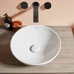 Villeroy & Boch Vasque 38 x 38 ronde à poser VILLEROY ET BOCH Loop & Friends non meulé blanche sans trop plein