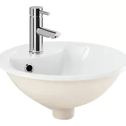 Sanindusa Vasque a encastrer par dessus céramique traditionnelle Anna blanc (robinet non inclus)* Vasque À Encastrer