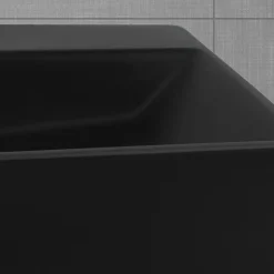 Luxebath Vasque a poser carré noir lavabo ceramique salle de bain 605x365mm ML-Design