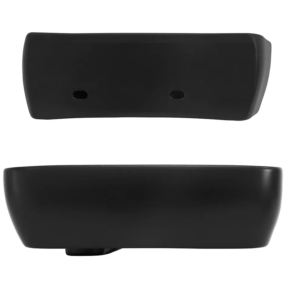 Ml-Design Vasque a poser noir ceramique lave-main Evier pour salle de bain 450x270x130 mm