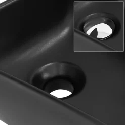 Ml-Design Vasque a poser noir ceramique lave-main Evier pour salle de bain 450x270x130 mm