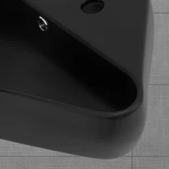 Ml-Design Vasque a poser noir ceramique lave-main Evier pour salle de bain 450x270x130 mm