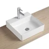 Mob-In Vasque carrée à poser en céramique blanche 40 cm NAO* Vasque À Poser