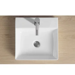 Mob-In Vasque carrée à poser en céramique blanche 40 cm NAO* Vasque À Poser